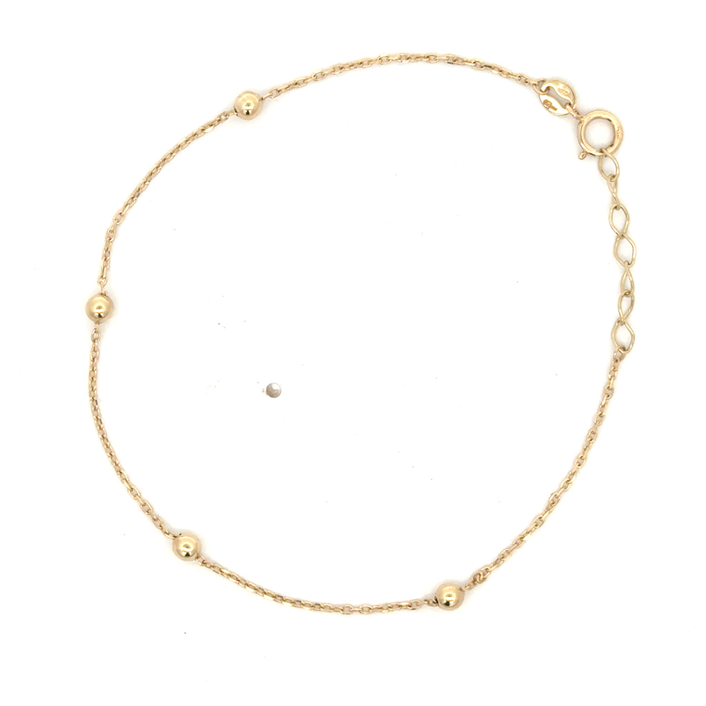 Žluté zlato náramek s KULIČKAMI 16+2cm